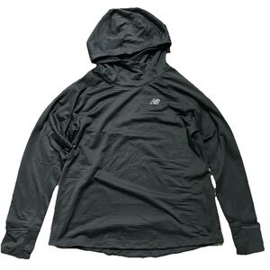 New Balance Black Tech Running Hoodie Size Large Lightweight Mittens